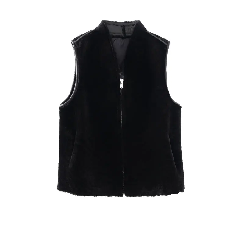 Высококачественный легкий роскошный и домашний жилет из овчины меха_теплый