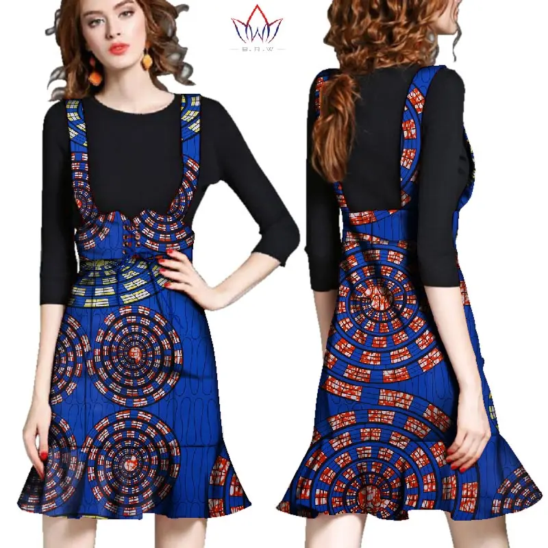 

2021 Summer African Women Clothes Denim Skirts Gilr Dame Africaine Robe Bazin Riche Plus Size 6XL Womens Skirts Striped WY2483