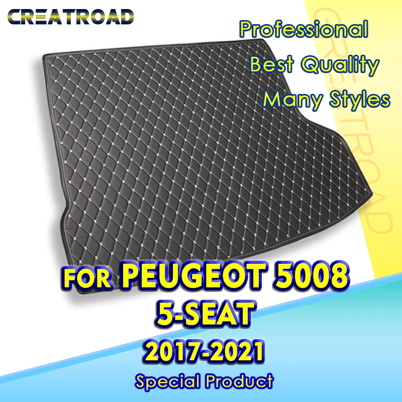 

Коврик для багажника автомобиля для PEUGEOT 5-Seat 5008 2017 2018 2019 2020 2021, пользовательские автомобильные аксессуары, украшение интерьера автомобиля