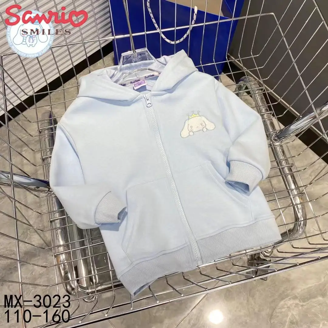 

2023 Sanrio Sweater Children's Kawaii Cinnamoroll Kuromi Mymelody Student Autumn New Coat Girls' Casual Sports Sweater Cardigan