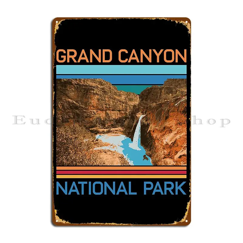 Винтажный металлический плакат в стиле ретро с изображением большого ущелья