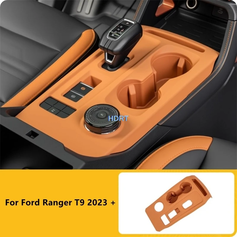 Фото Для Ford Ranger T9 2023 + автомобильный стиль, центральное управление, коврик для переключения передач, дверная ручка, коврик для хранения, стеклянный переключатель, аксессуары для интерьера №1