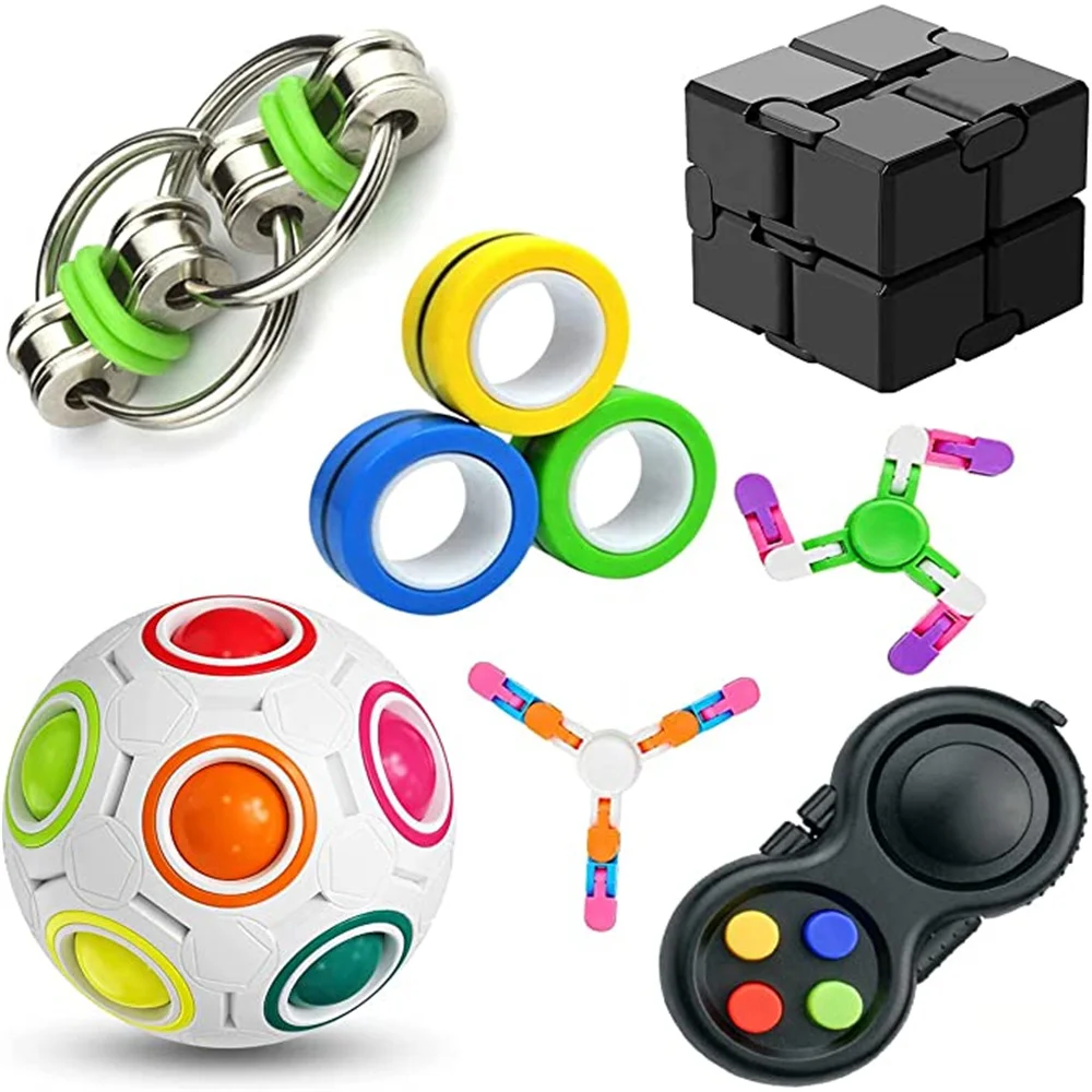 

7Pcs Fidget Toys Pack Stress Relief Sensory Tools Bundle Fidget Toy Decompression Popper Autistic ADHD Party Favors Gifts