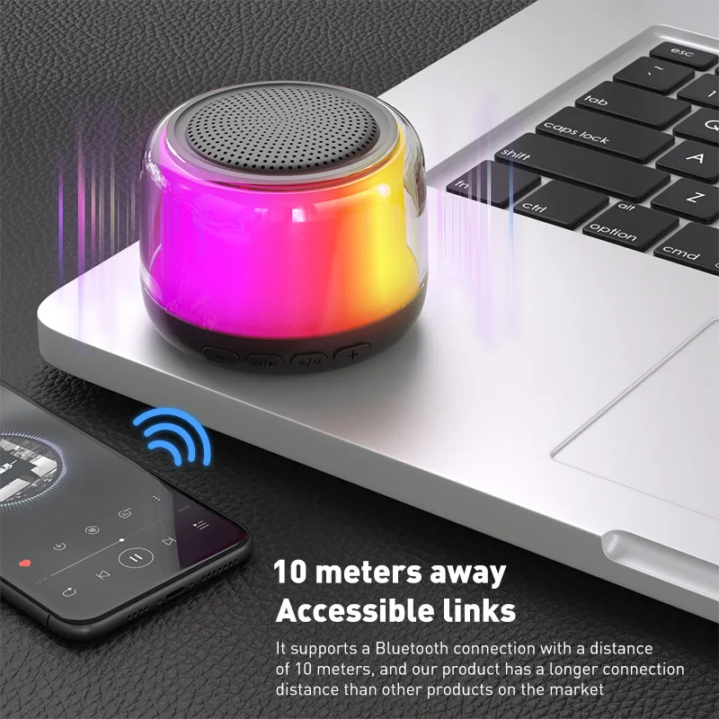 

Portable Bluetooth Speaker with LED Lights, Compact Size and Superior Sound Quality