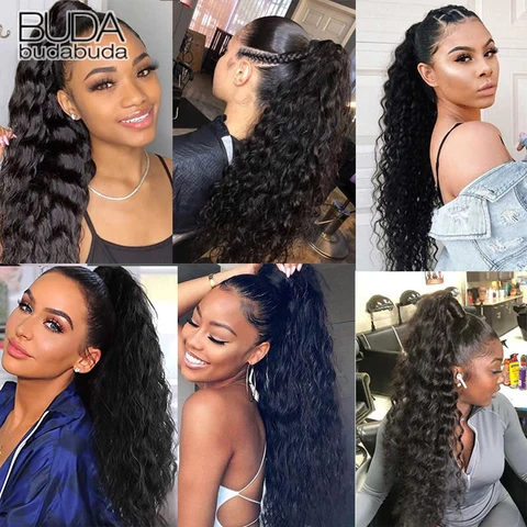 Синтетические кудрявые накладные волосы BUDABUDABUDA для конского хвоста