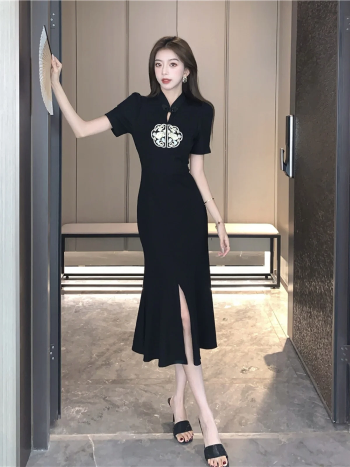 Новое китайское женское платье с вышивкой лето 2023 легкое повседневное носимое