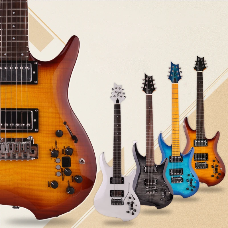 

Good quality silent electric guitar built in effect portable travel