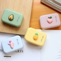 kawaii fruit mini contact lens case pocket portable travel beauty pupil caja glasses cosmetic storage box fashion accessories