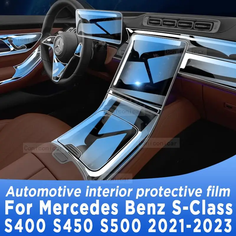 

Для MB S-Class S400 S450 S500 2021-2023 панель коробки передач навигация автомобильный внутренний экран защитная пленка ТПУ против царапин