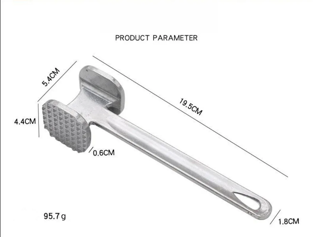 

1Pcs Kitchen Gadgets Multifunction Meat Hammer Two Sides Loose Tenderizers Portable Steak Pork Tools Aluminum Alloy