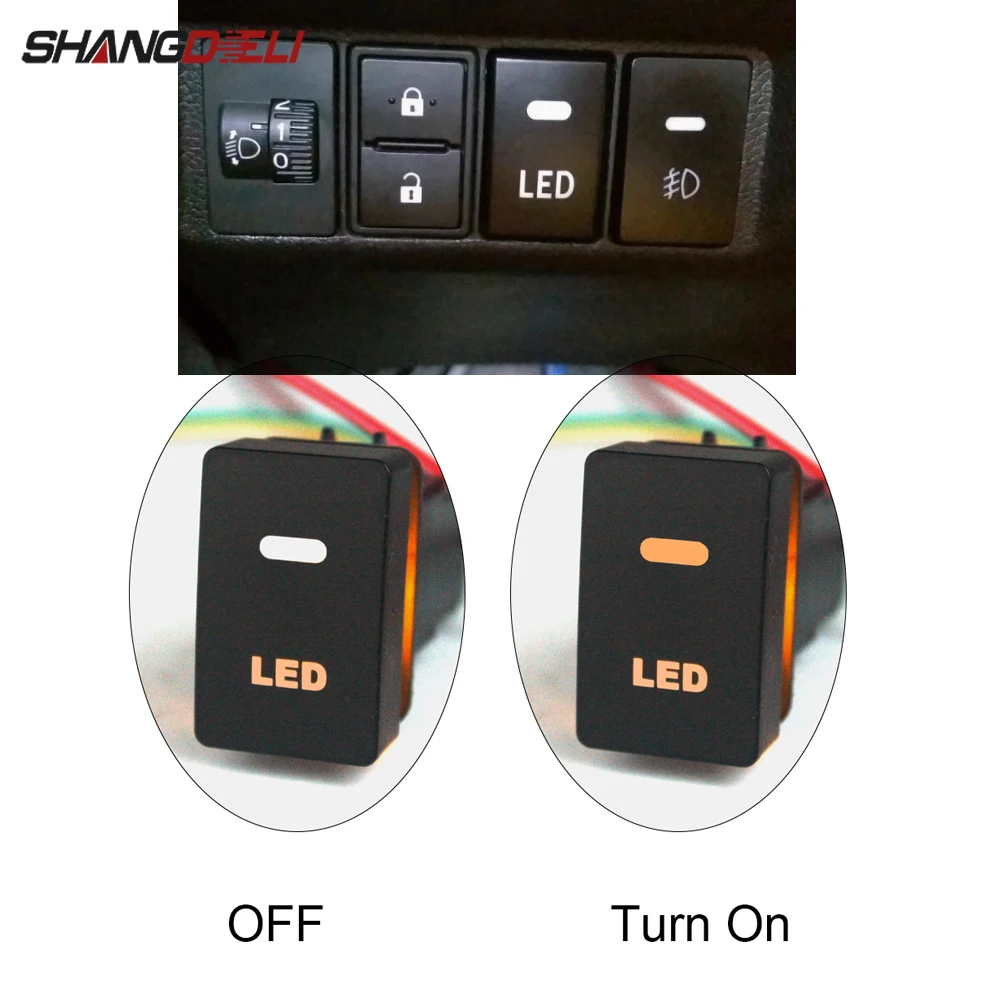 1 шт. автомобильный светодиодный светильник кнопка включения и выключения камеры