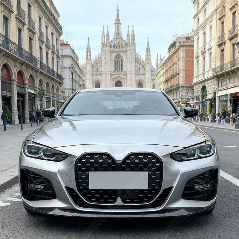Фото Для BMW 4 серии G22 G23 430i M440i 2021 2022 2023 2024: решетки радиатора (ноздри) в стиле Diamond, аксессуары для автомобиля №5