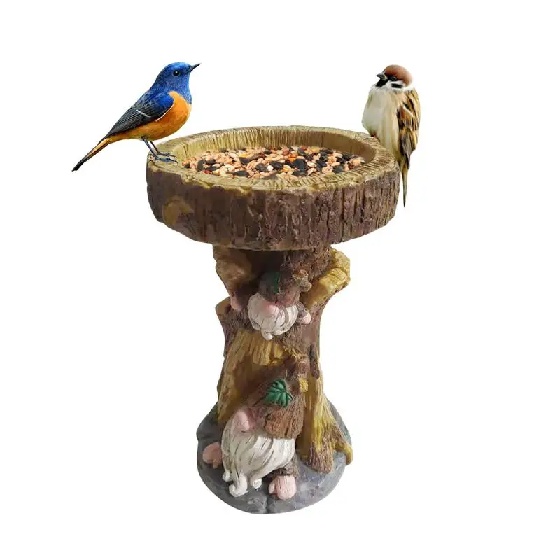 

Resin Birth Bath Basin Garden Gnome Decor Bird Feeder For Outdoor Resin Garden Ornament To Dwarf Bird BathResin Garden Ornament