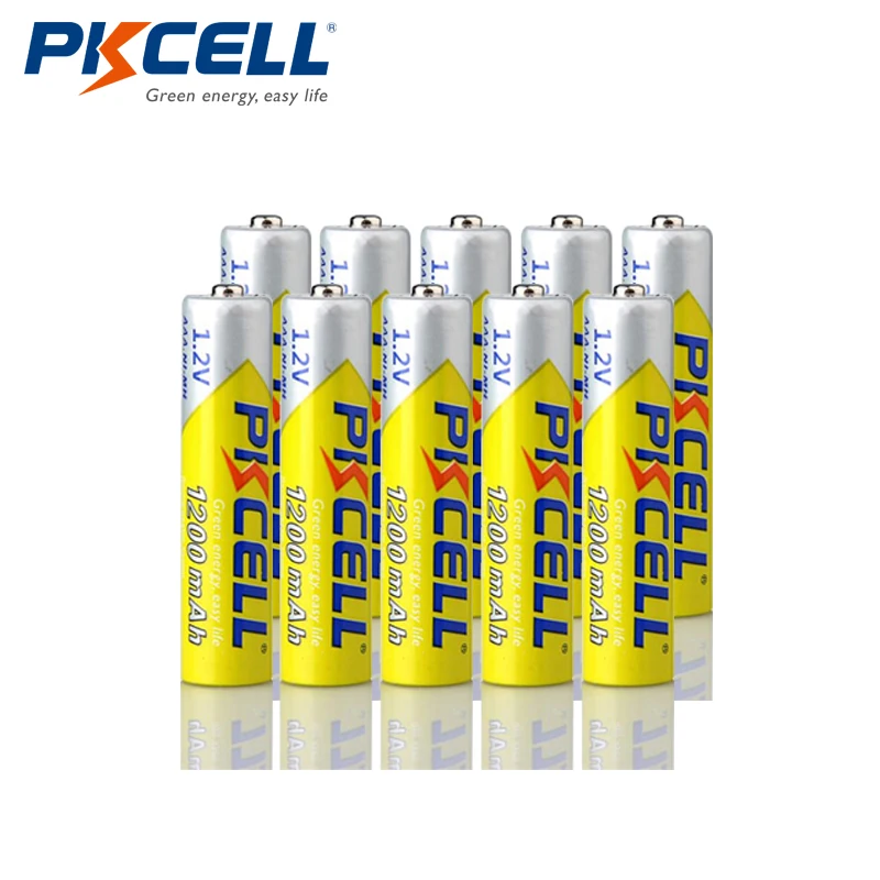 

Аккумуляторные батарейки PKCELL, 10 шт., 1,2 В, 3 А, 1200 мАч