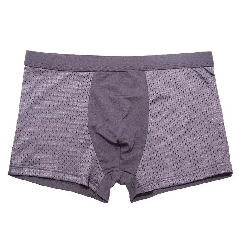 5PCS/Lot 8XL Mesh Hole Mens Underwear Boxers for Men Boxershorts Men Pantis homme Plus Size Panties Sexy Underpants breathable