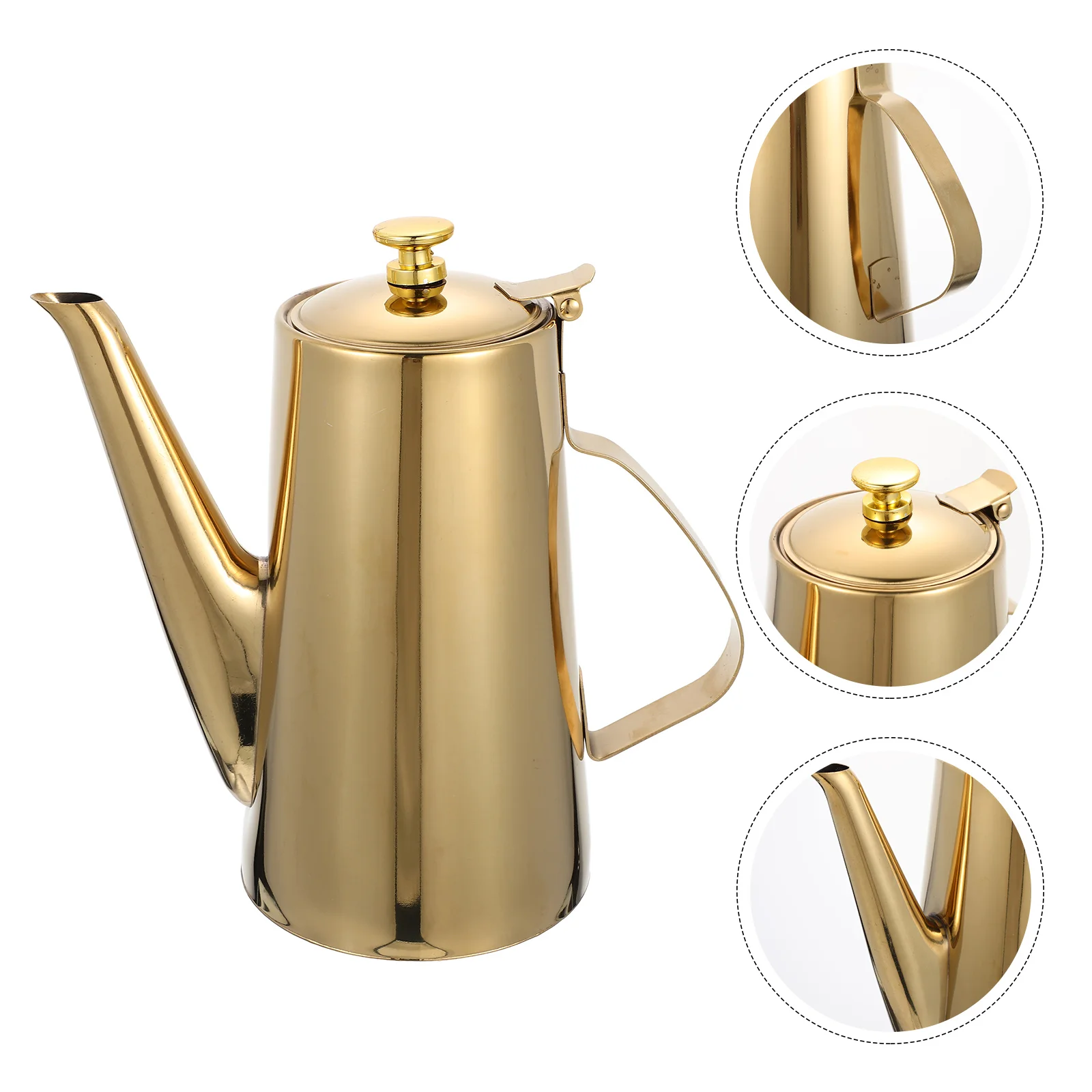 

Stainless Steel Cold Water Jug Carafe Lid Liquid Flavoring Bottle Oil Storage Long Spout Dispenser Castor Spray