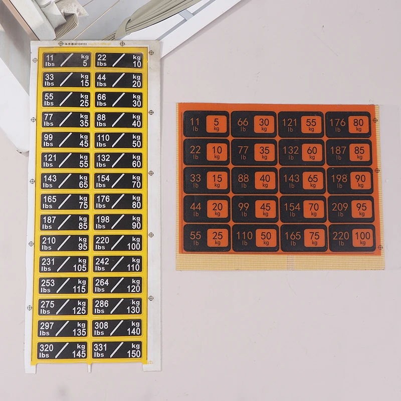 Этикетки на стеки веса от 4 5 до 150 кг черный фон белый номер наклейки вес для