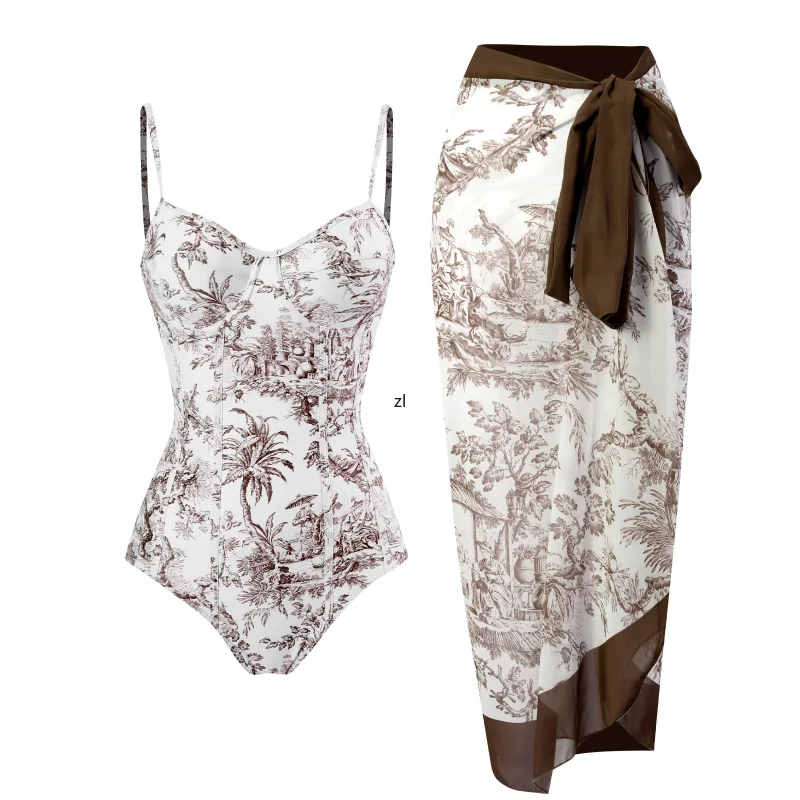 2 Piece Sets Swimsuit Cover-up Women Clothes Crop Tank Tops Bodysuits And Tassels Skirt Fitness Skinny Outfit Suit 2023 Summer