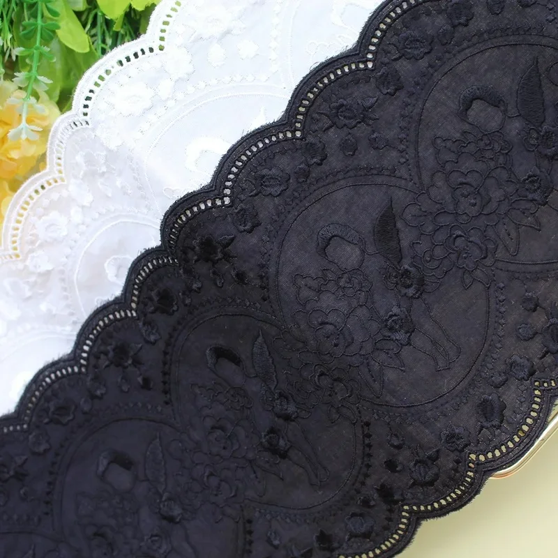 

Новая одежда, искусственная ткань, домашний текстиль «сделай сам», ювелирные изделия для женской юбки, хлопковая вышивка, кружевная отделка, белый, черный