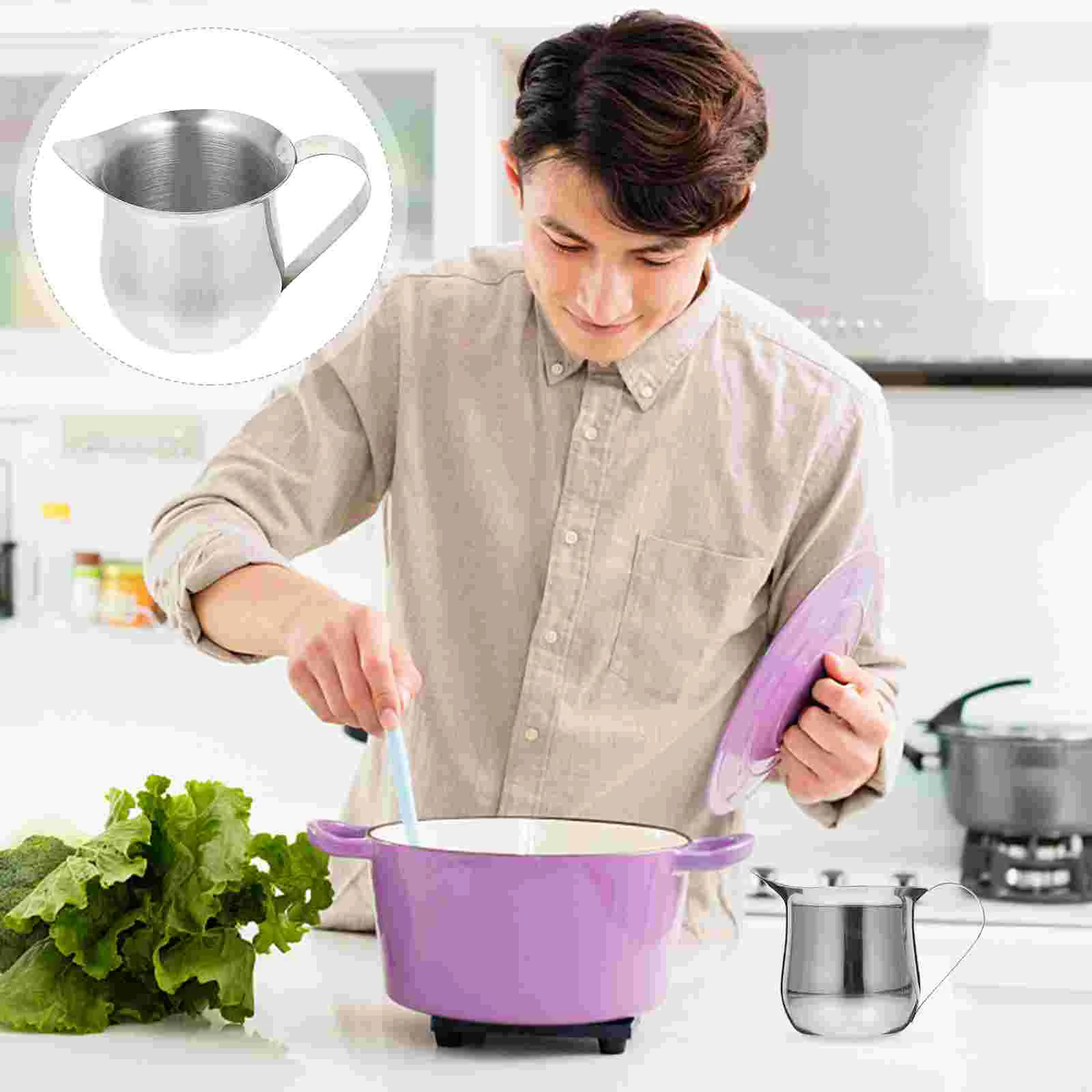 

Creamerpitcher Coffee Bell Jug Mini Cups Pouring Cup Jugs Metal Sauce Gravy Shaped Holder Boat Syrup Maple Maker Stainless Dish