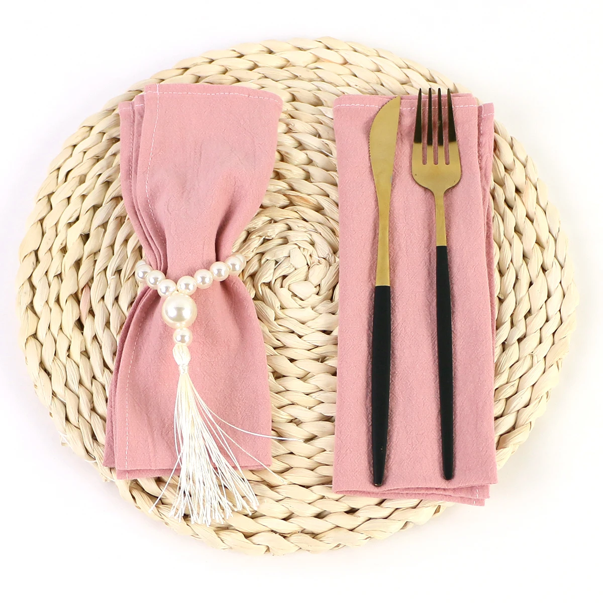 

30x45cm Pink Serving Cloth Napkins Factory Wholesale Soft Cotton Fabric Serviette Table Set Kitchen Tea Towels for Wedding