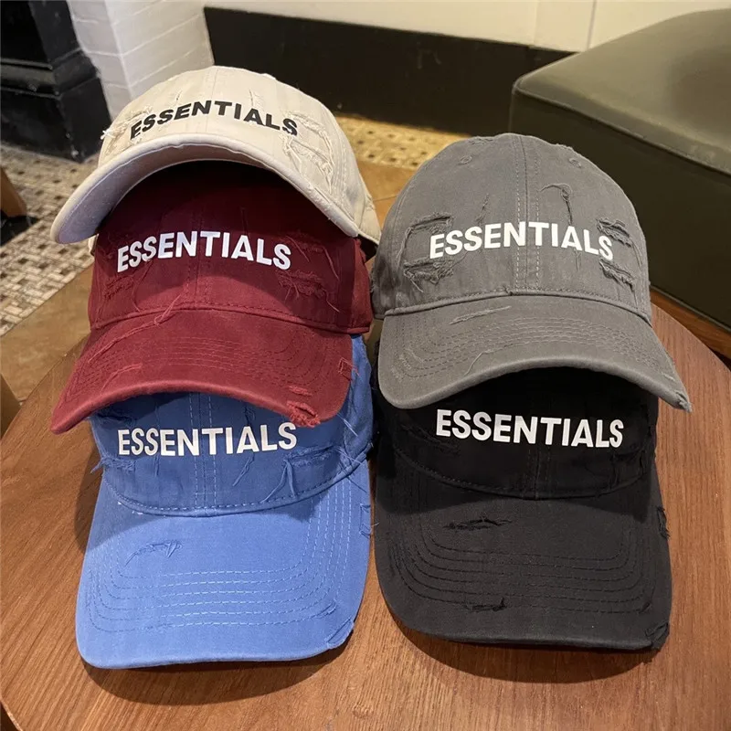 

Baseball Caps Cotton Unisex Four Seasons Essentials Adjustable Couples Broken Baseball Cap Men and Women Sun protection Hat