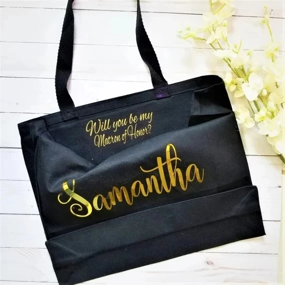 Персонализированные Свадебные сумки-тоуты для подружки невесты подарочные