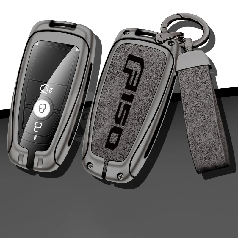 

Zinc Alloy Car Key Cover Case Holder Shell Protector for Ford F150 Custom Logo Key Chain Buckle Car-Styling Accessories