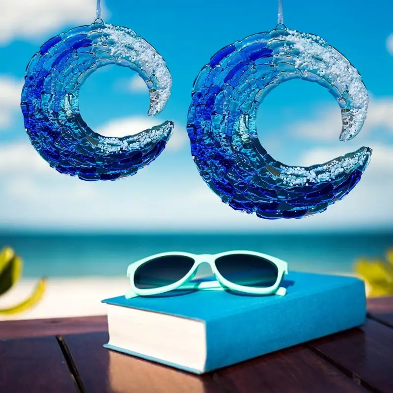 

Украшение Ocean кулон с волной, синее акриловое стекло, море кулон с волной, Лон с волной для дома, комнаты, свадьбы, Декор