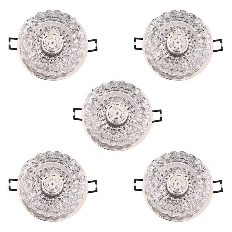 

5X Aisle Flush LED Ceiling Lamp Living Room Crystal Corridor Aisle Lights LED Ceiling Lights Luces Light Cool White 5W
