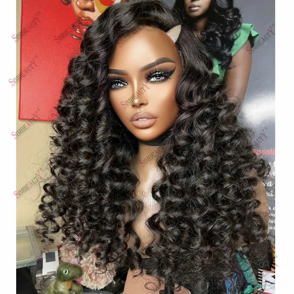 Фото 250 Density Indian Hair V Part Wig Human Hair for Black Women Easy Install Loose Deep Wave No Leave Out Glueless Adjustable Wig №3