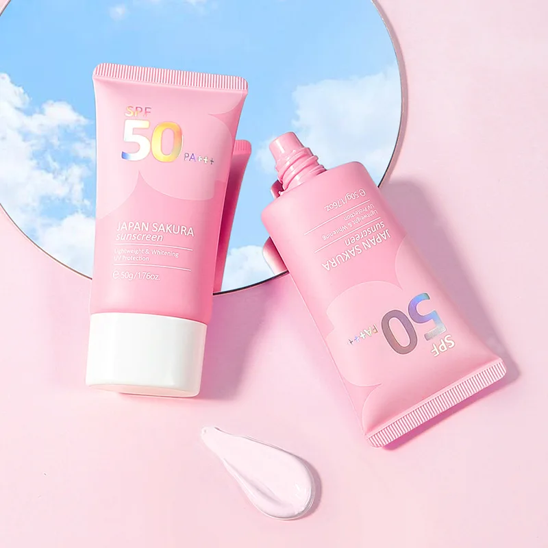 

Sakura Whitening Cream Korean Sunscreen Protector Facial Solar Sun Blocker Spf50 Isolation Lotion Cream Bleaching Moisturizer