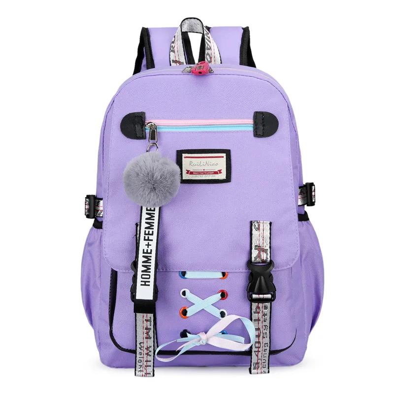 

MOONBIFFY Teenagers School Bags with Password Lock Casual Large Capacity Anti-theft Backpack Schoolbag Preppy Style Girl Boy Bag