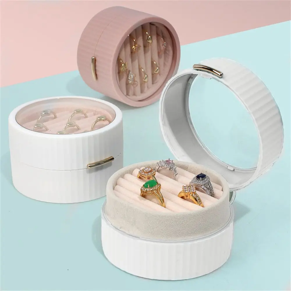 

Fashion Travel Round Display Jewelry Organizer Necklaces Jewelry Bag Gift Box Earrings Storage Box Jewelry Storage Box