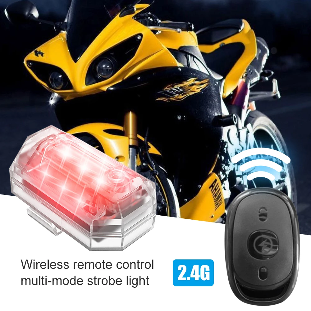 

Wireless Remote Control LED Strobe Light 7-Color USB Rechargeable Anti-Collision Warning Flashing Indicator for Car Motorcycle