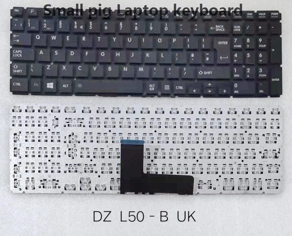

Английская сменная клавиатура для Toshiba Satellite L50-B L50D-B L50T черно-белая серия без рамки UK