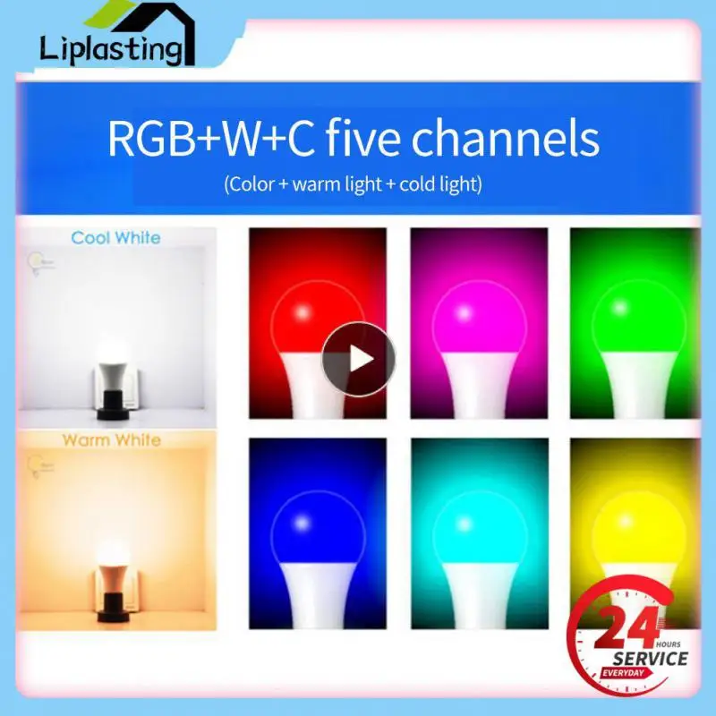 

1~8PCS Led Bulb Lamp Energy Saving Rgbcw Led Bulb Work With Alexa Google Home Smart Light Bulb Smart Home 9w E27/e26/b22 Dimming