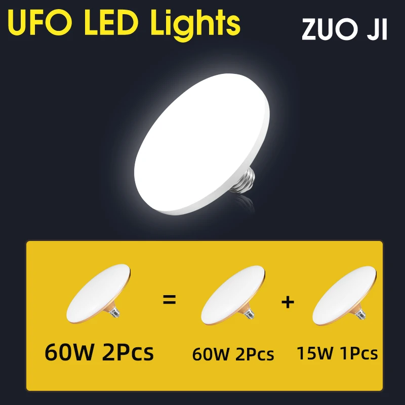 LED E27 Bulb UFO Light Bulbs UFO Lamp E27 LED Lamps 30/40/50/60W LED Bulb For Home Kitchen Lighting Living Room High Power Bulb