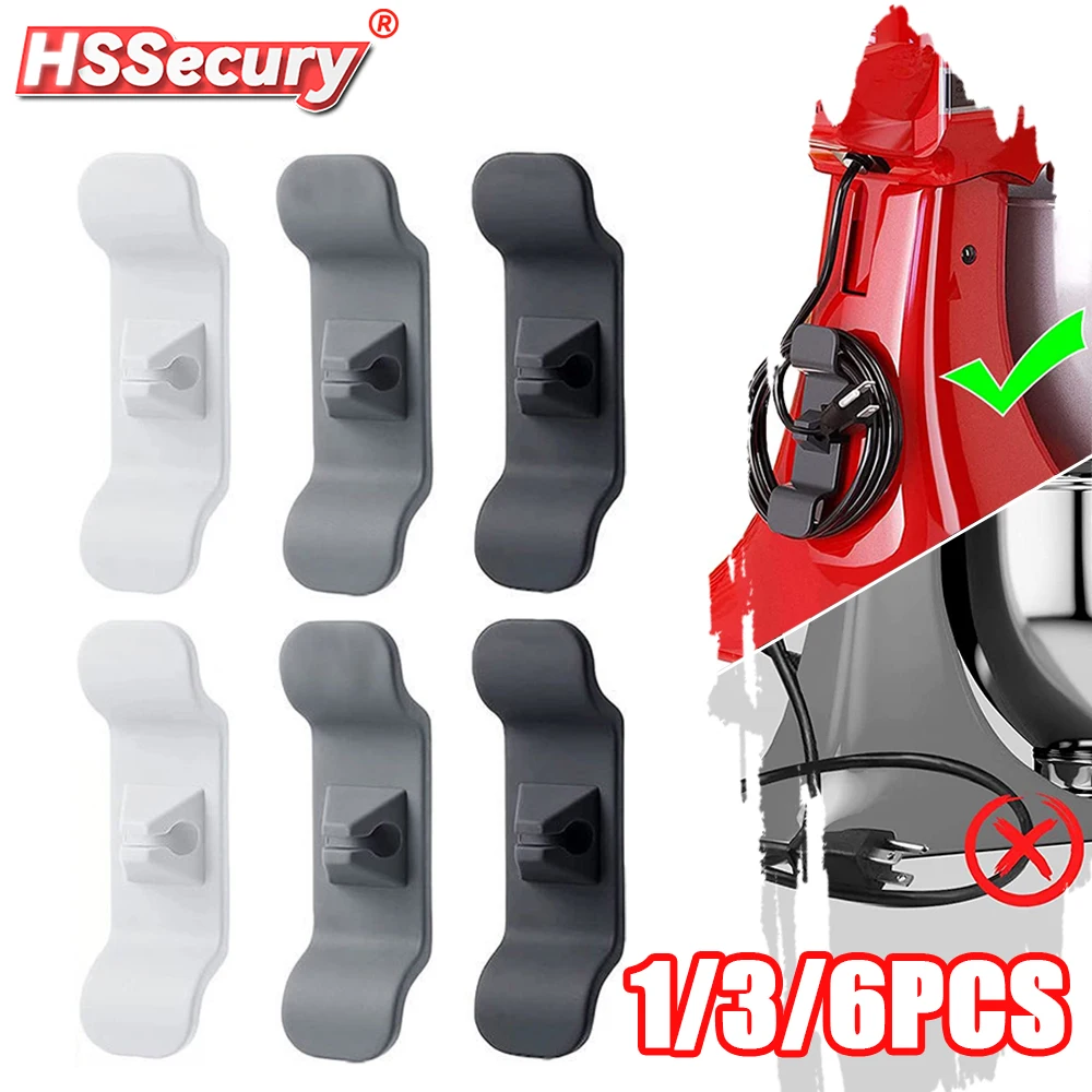

1/3/6pcs Cord Wrapper Organizer Clips Holder Wire Hider Management Wrap Tool For Kitchen Bathroom Appliance Stand Blender Mixers