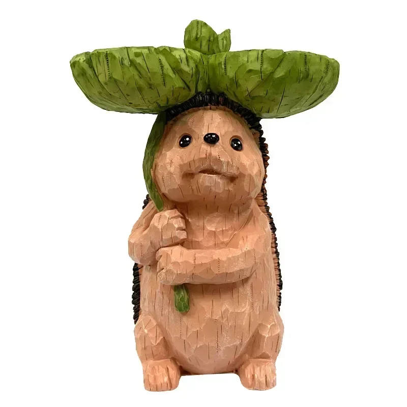 Милый удерживающий Ежик гриб маленький орнамент из смолы ручная работа наружная