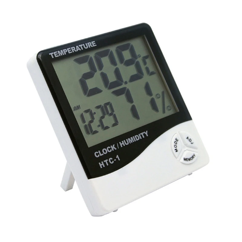 

Electronic Thermometer Hygrometer Wall Mounted Desktop Wireless Temperature Humidity Detector with Date LCD Display
