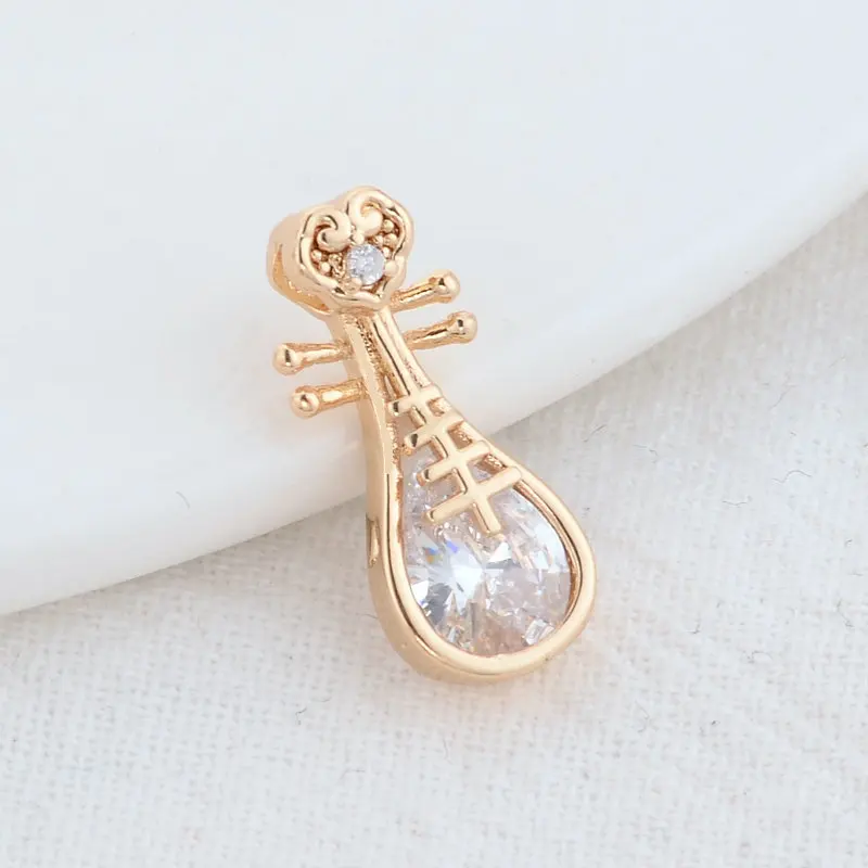 

Латунные подвески и циркониевые ювелирные изделия, 8 х19 мм, 14 к