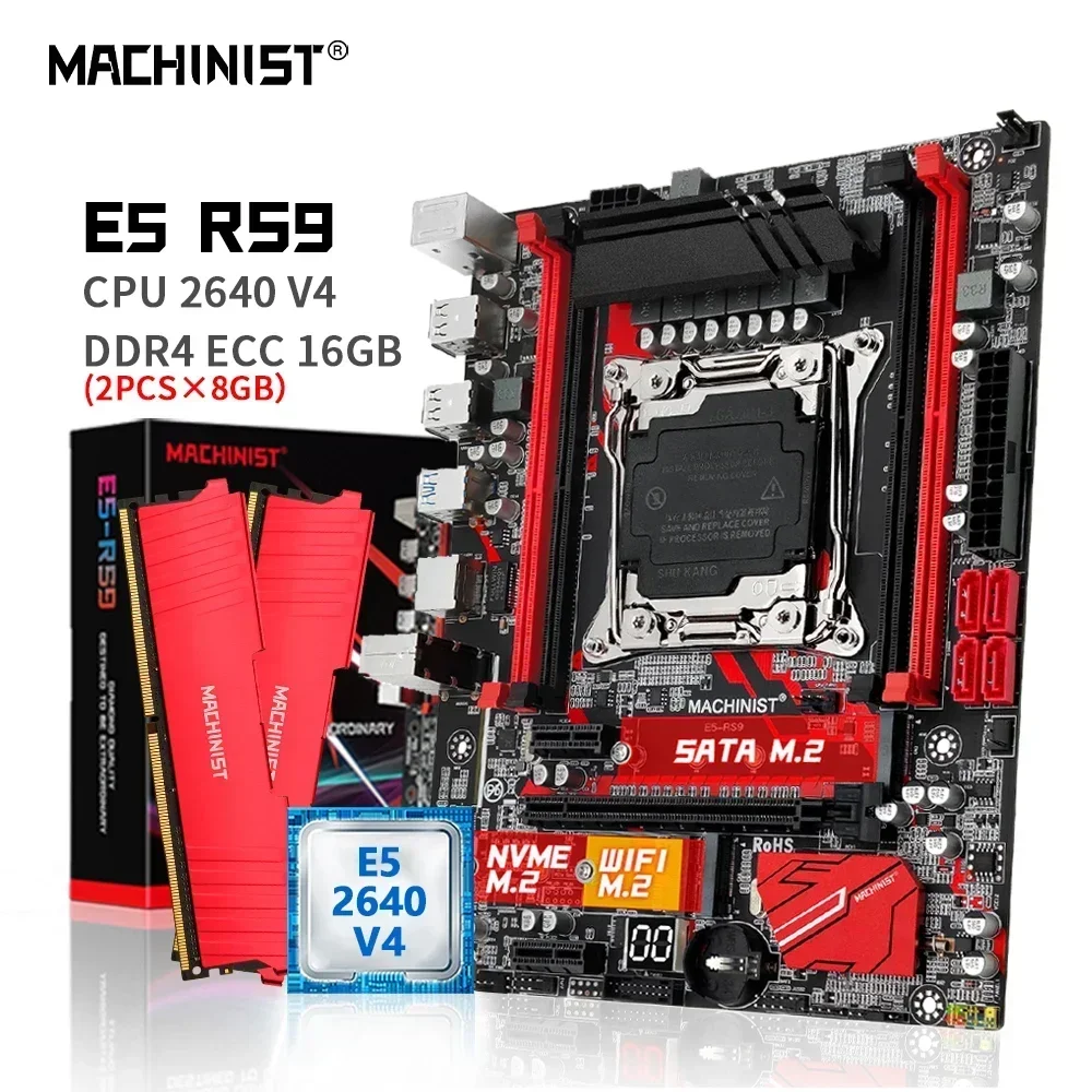 Комбинированный комплект материнской платы MACHINIST X99 Xeon E5 2640 V4 процессор LGA 2011-3 16 ГБ