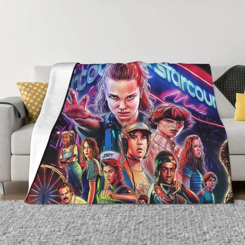 

Stranger Things 3D Print Blankets Comfortable Soft Flannel Autumn Throw Blanket for Couch Home Bedding
