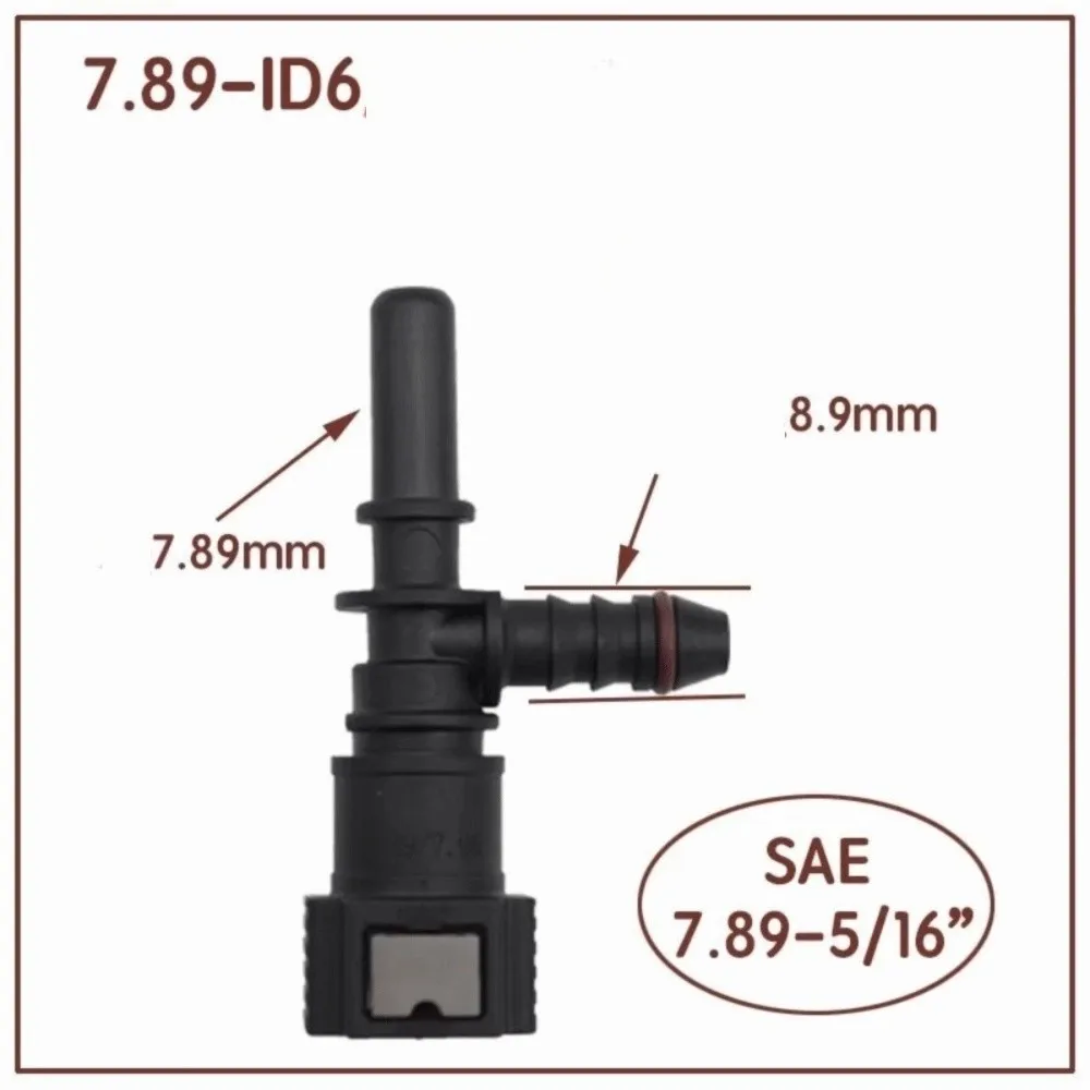 

Пластиковый соединитель для шланга PA12, автомобильные аксессуары, Bundy Tee 45 °, Топливный Шланг для линии 7,89 ID 6 трубопроводная муфта, быстроразъемный соединитель