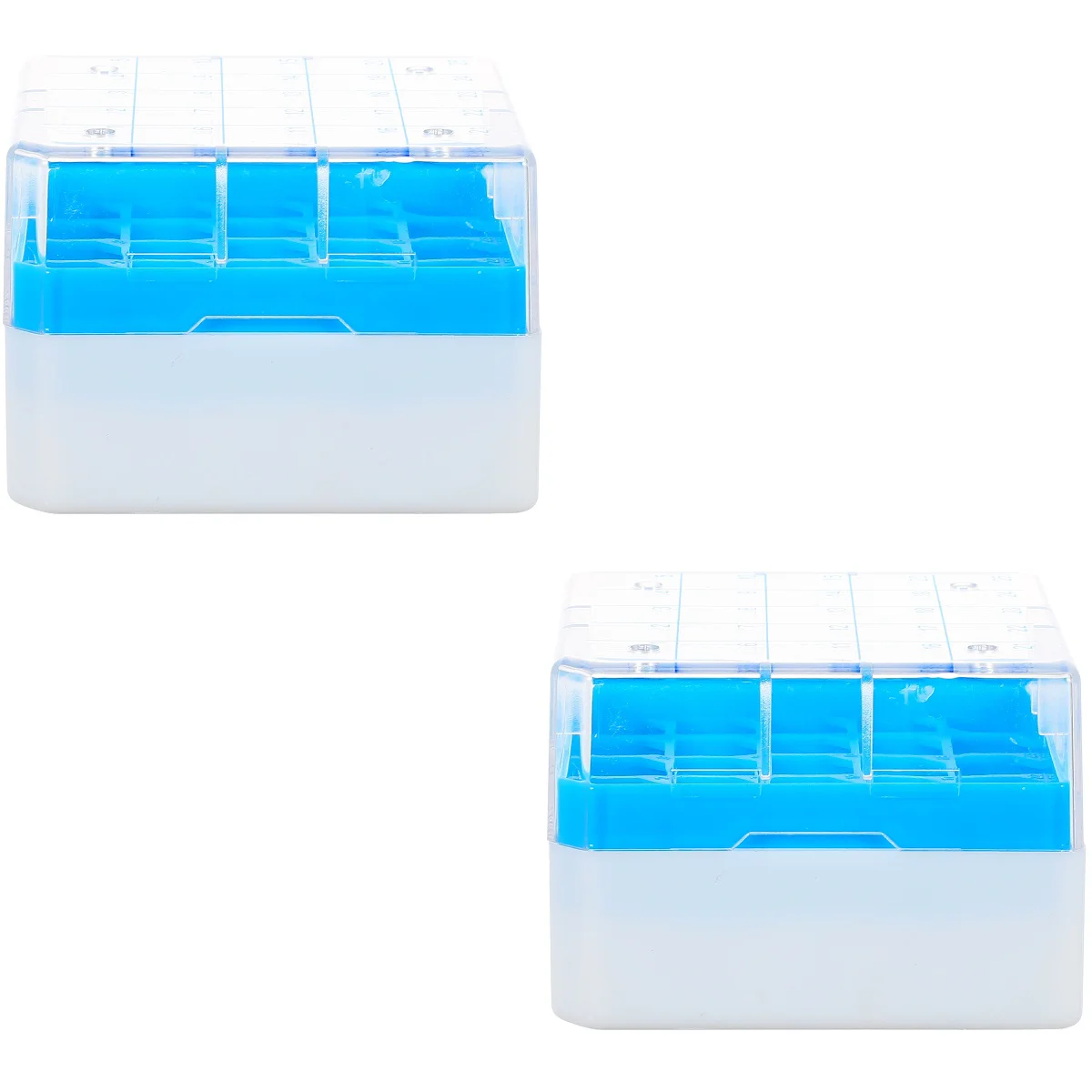 

2pcs 25-grid Cold Storage Tubes Rack Freezing Centrifuge Tube Box Freezer Storage Box