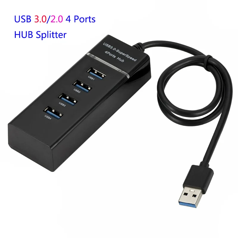 

USB 3.0 / 2.0 High Speed HUB 4 Ports Multi Splitter Expansion for Desktop PC Laptop U disk Keyboard Charger