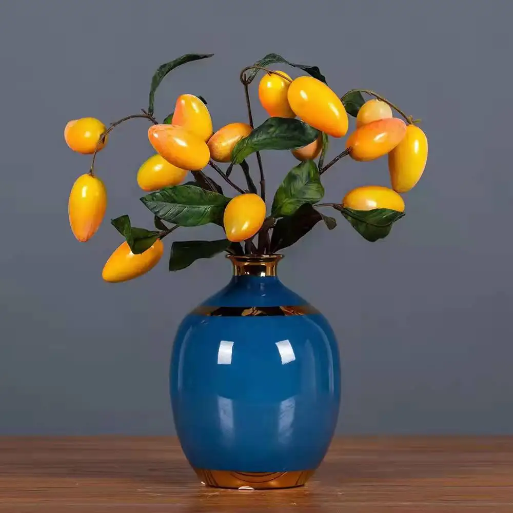 

Artificial Fruit Lemon Bunch with Green Leaves 52cm Wedding Party Decoration Fake Apple Plants House Table Decor