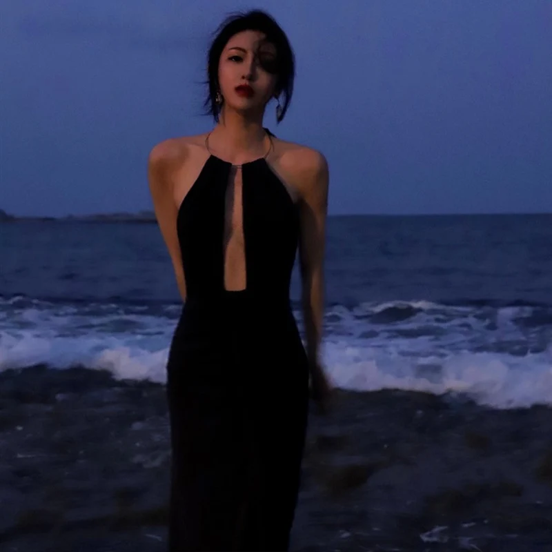 

Black High Slit Evening Dress Deep V Special Occasion robe soiree Islamic Dubai Kaftan Saudi Arabic Prom Gown