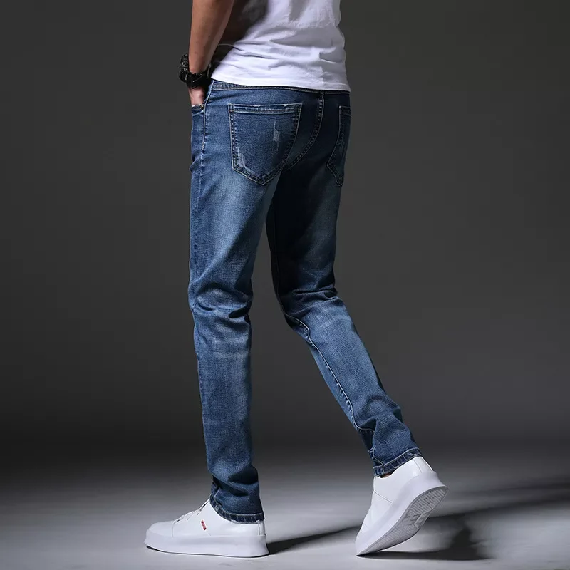 2022New Fashion Men's Jeans Light Color Stretch Jeans Casual Straight Slim Fit Multicolor Skinny Jeans Men Cotton Denim Trou